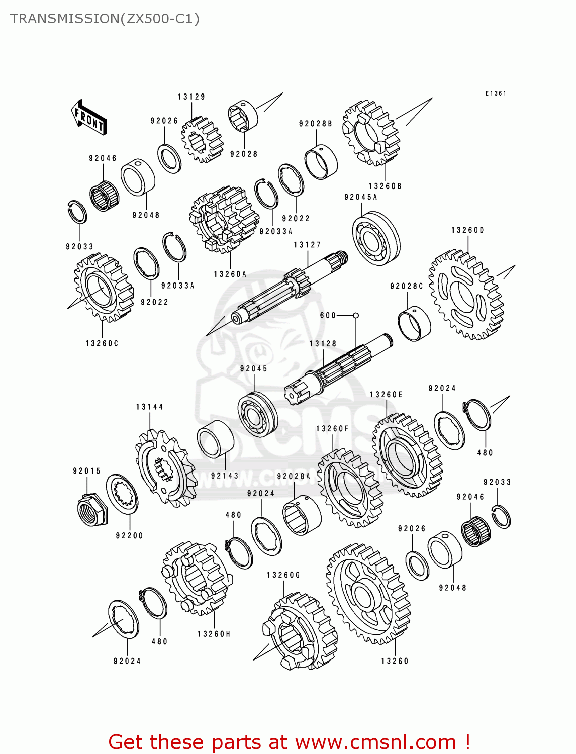 TRANSMISSION(ZX500-C1) ZX500C1 ZZR500 1990 AUSTRIA NR