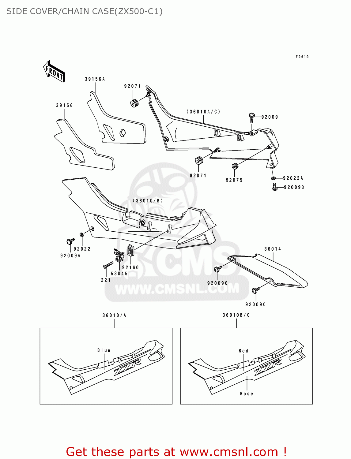 SIDE COVER/CHAIN CASE(ZX500-C1) ZX500C1 ZZR500 1990 AUSTRIA NR