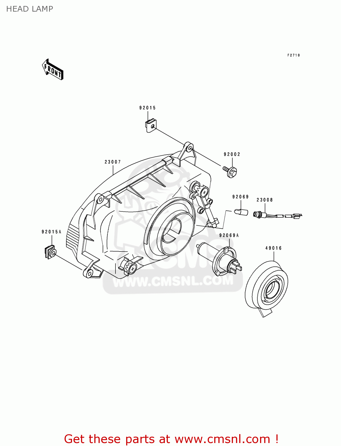 HEAD LAMP ZX500C1 ZZR500 1990 AUSTRIA NR