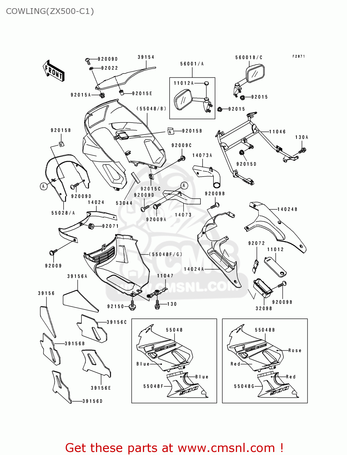 COWLING(ZX500-C1) ZX500C1 ZZR500 1990 AUSTRIA NR
