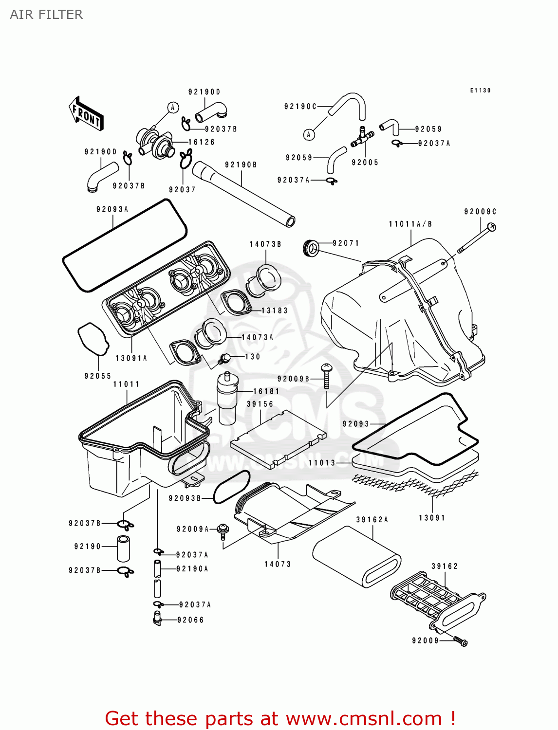 AIR FILTER ZX500C2 ZZR500 1991 AUSTRIA NR