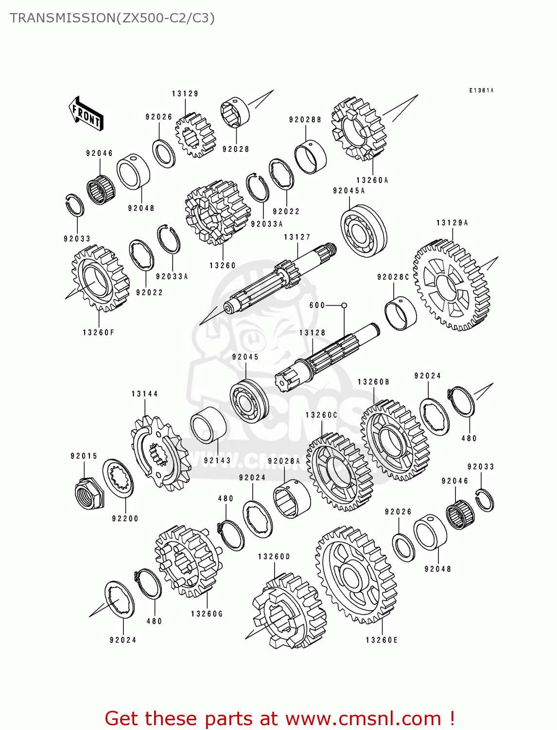 TRANSMISSION(ZX500-C2/C3) ZX500C2 ZZR500 1991 AUSTRIA NR