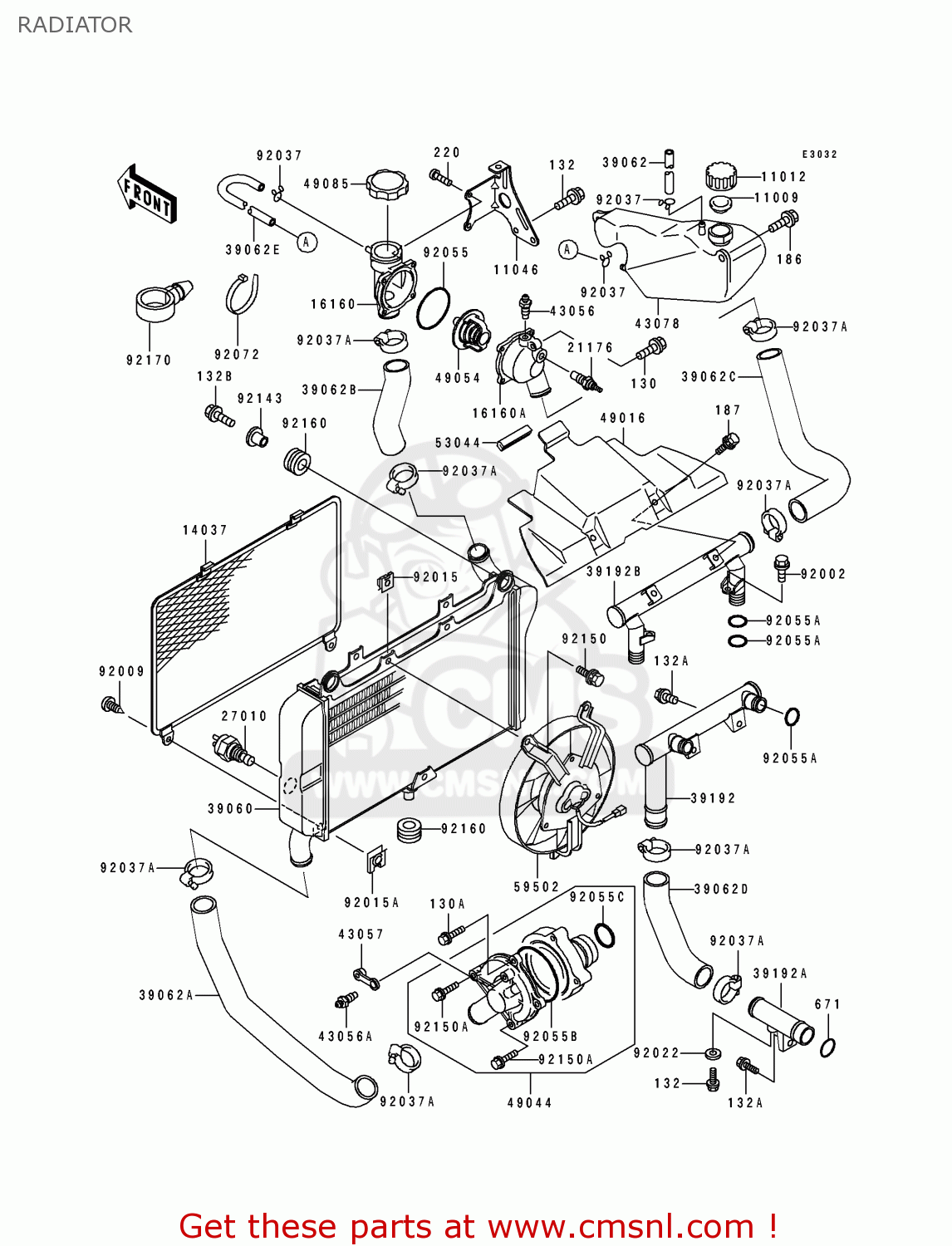 RADIATOR ZX500C2 ZZR500 1991 AUSTRIA NR