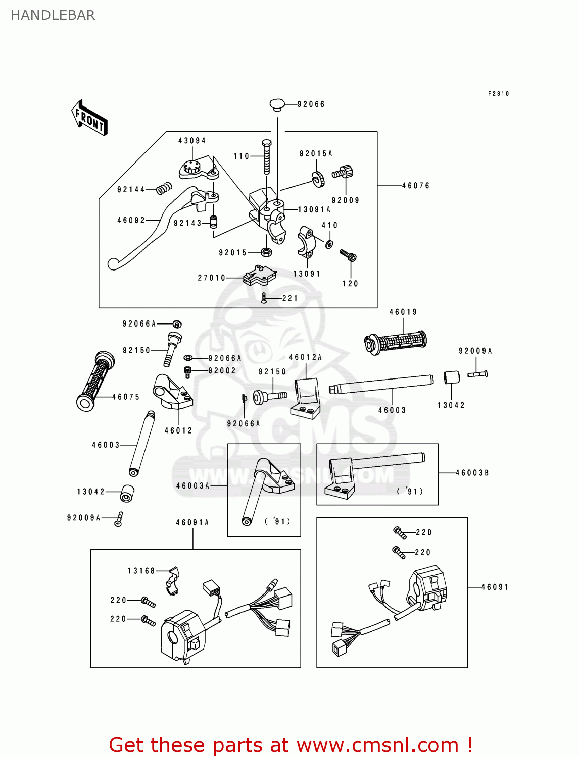 HANDLEBAR ZX500C2 ZZR500 1991 AUSTRIA NR