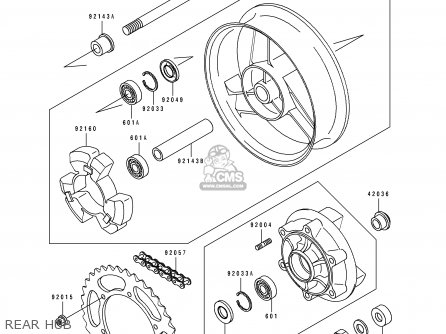 REAR HUB - ZX500C2 ZZR500 1991 AUSTRIA NR
