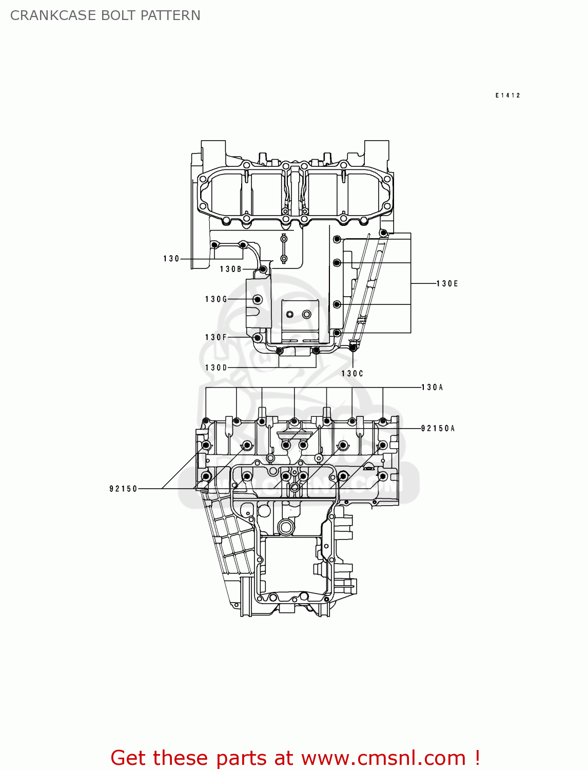 CRANKCASE BOLT PATTERN ZX500C3 ZZR500 1992 AUSTRIA