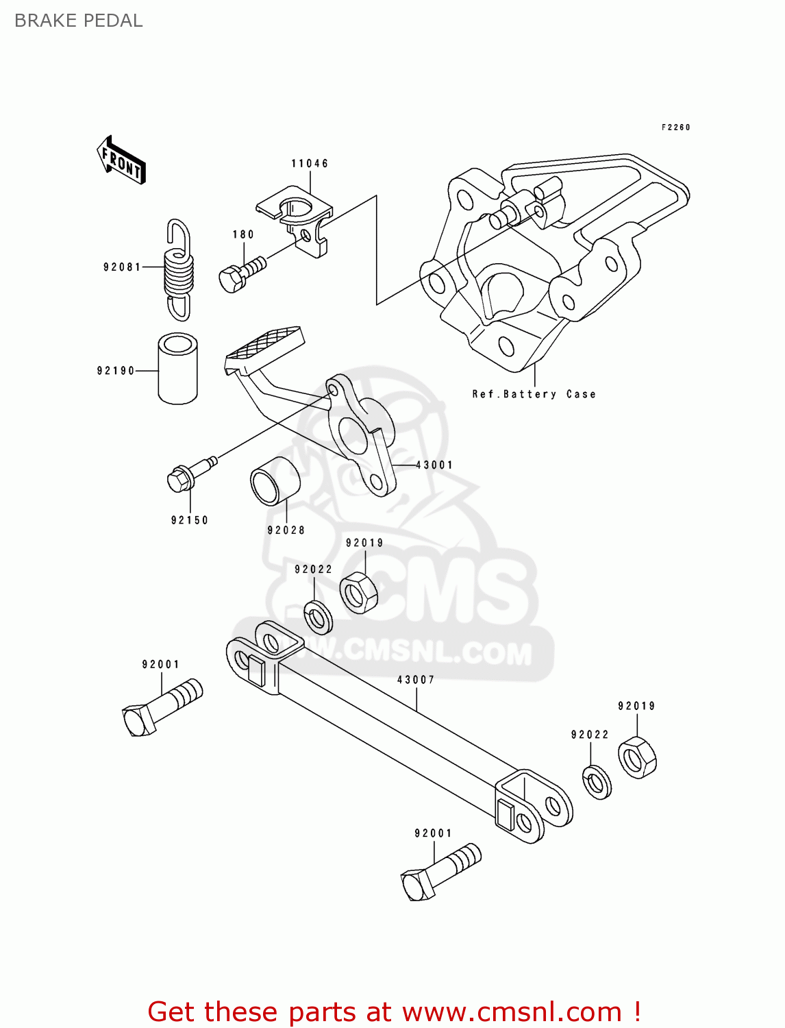 BRAKE PEDAL ZX500C3 ZZR500 1992 AUSTRIA