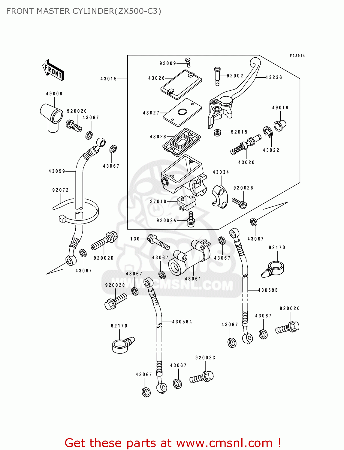 FRONT MASTER CYLINDER(ZX500-C3) ZX500C3 ZZR500 1992 AUSTRIA