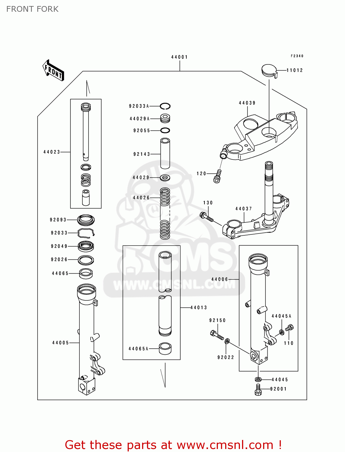 FRONT FORK ZX500C3 ZZR500 1992 AUSTRIA