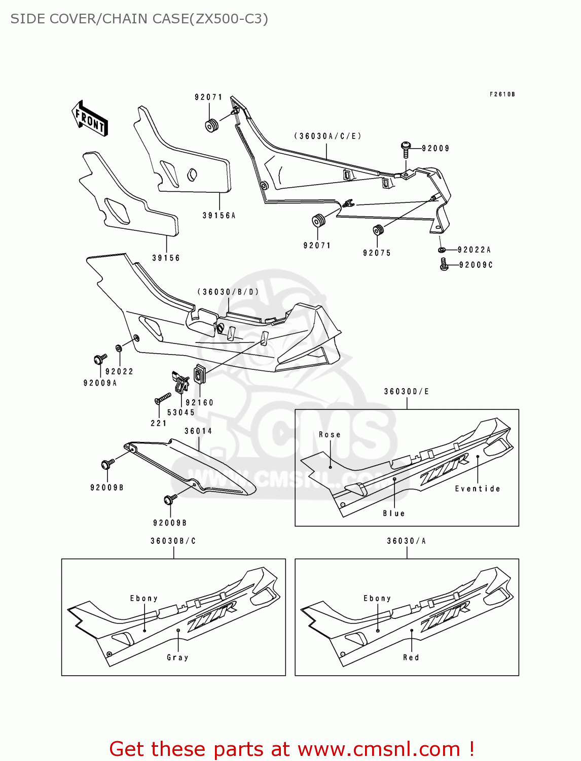 SIDE COVER/CHAIN CASE(ZX500-C3) ZX500C3 ZZR500 1992 AUSTRIA