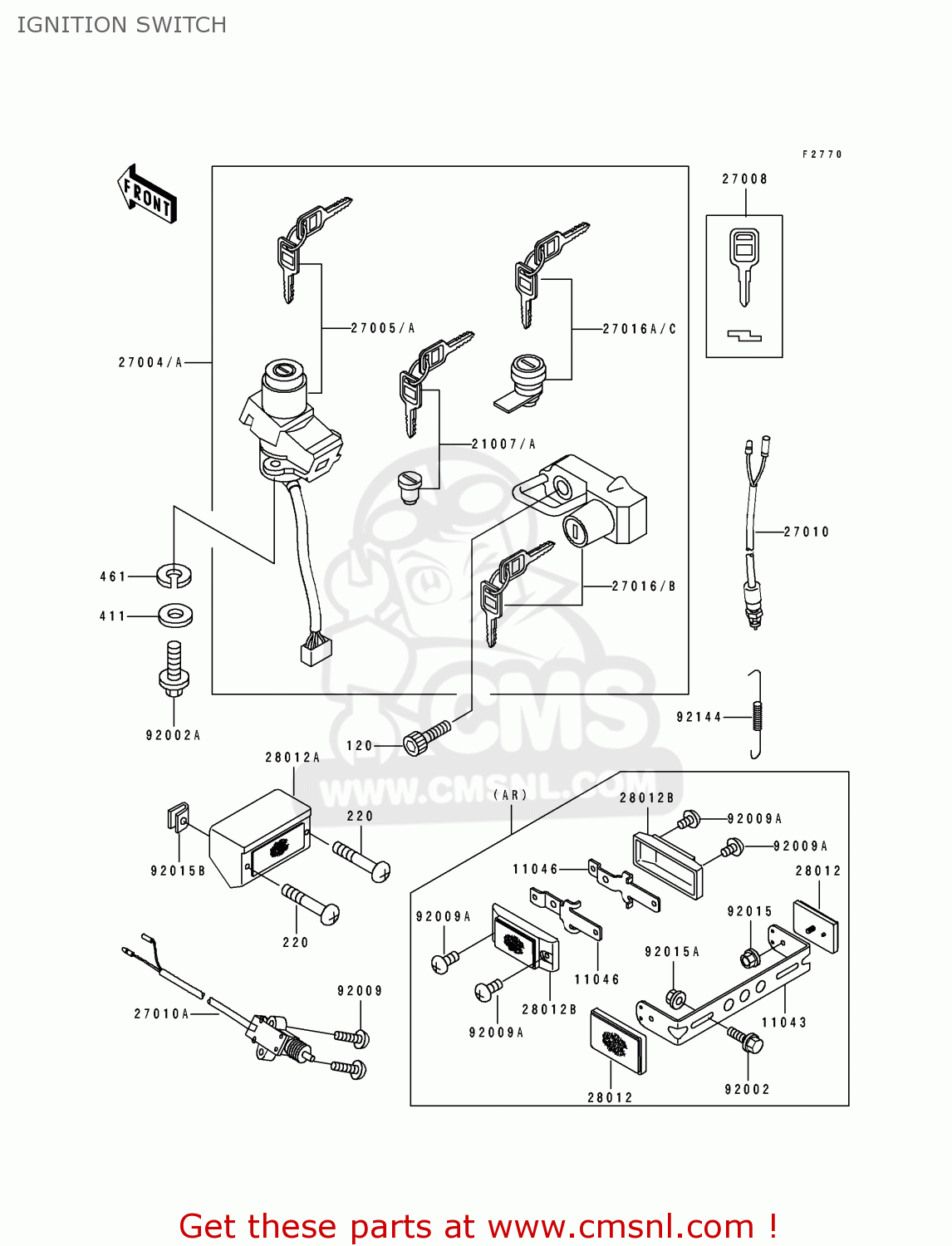 IGNITION SWITCH ZX500C3 ZZR500 1992 AUSTRIA