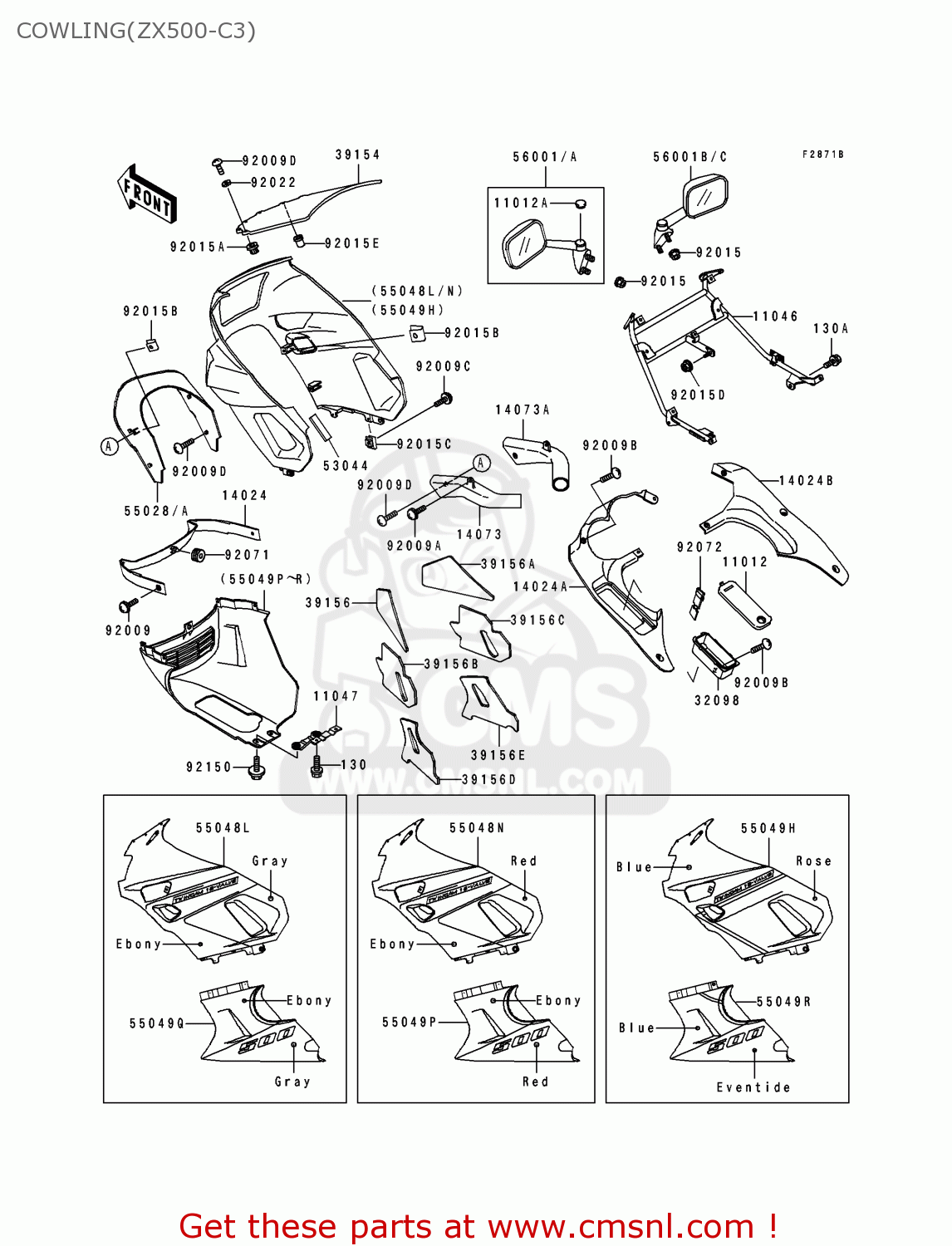 COWLING(ZX500-C3) ZX500C3 ZZR500 1992 AUSTRIA