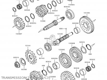 TRANSMISSION(ZX500-C2/C3) - ZX500C3 ZZR500 1992 AUSTRIA