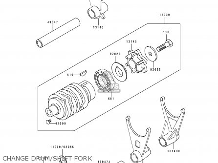 CHANGE DRUM/SHIFT FORK - ZX500C3 ZZR500 1992 AUSTRIA