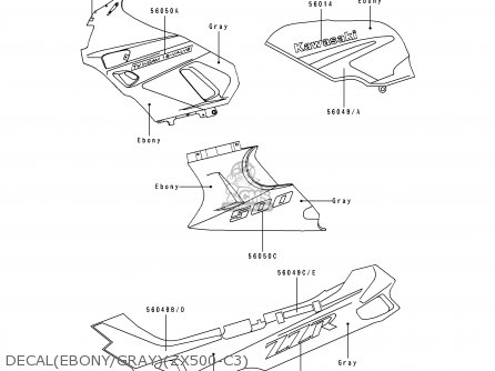 DECAL(EBONY/GRAY)(ZX500-C3) - ZX500C3 ZZR500 1992 AUSTRIA