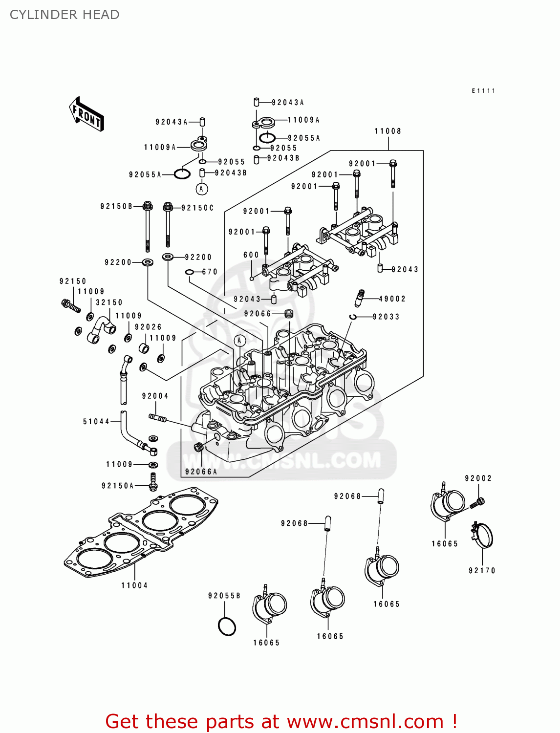 CYLINDER HEAD ZX500D1 ZZR550 1993 AUSTRIA GR