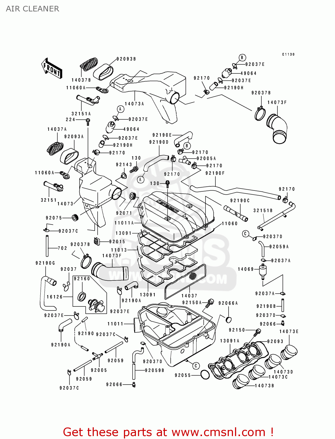 AIR CLEANER ZX500D1 ZZR550 1993 AUSTRIA GR