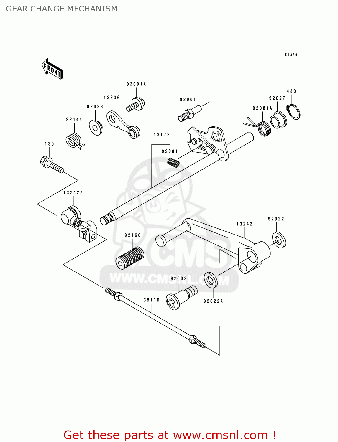 GEAR CHANGE MECHANISM ZX500D1 ZZR550 1993 AUSTRIA GR