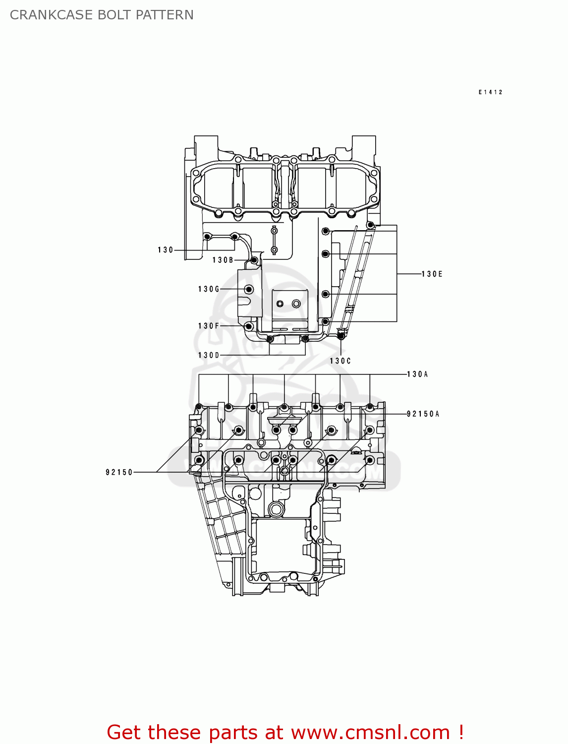 CRANKCASE BOLT PATTERN ZX500D1 ZZR550 1993 AUSTRIA GR