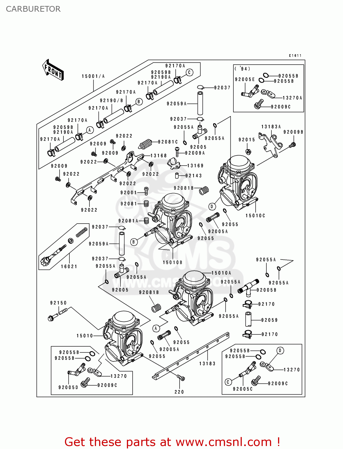 CARBURETOR ZX500D1 ZZR550 1993 AUSTRIA GR