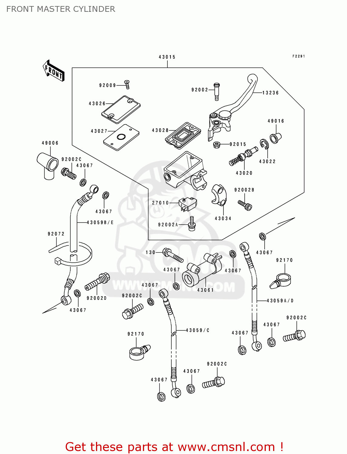 FRONT MASTER CYLINDER ZX500D1 ZZR550 1993 AUSTRIA GR
