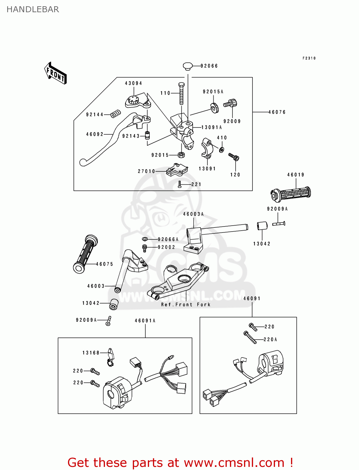 HANDLEBAR ZX500D1 ZZR550 1993 AUSTRIA GR
