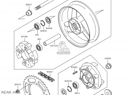 REAR HUB - ZX500D1 ZZR550 1993 AUSTRIA GR