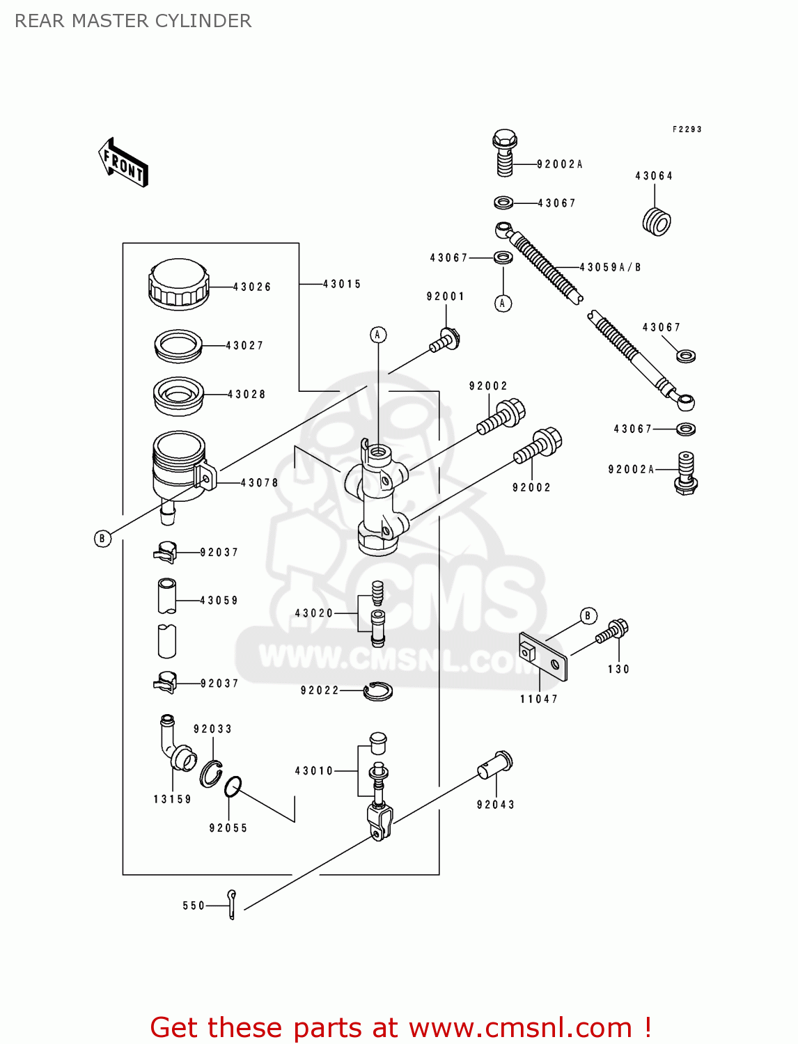 REAR MASTER CYLINDER ZX500D2 ZZR550 1994 AUSTRIA