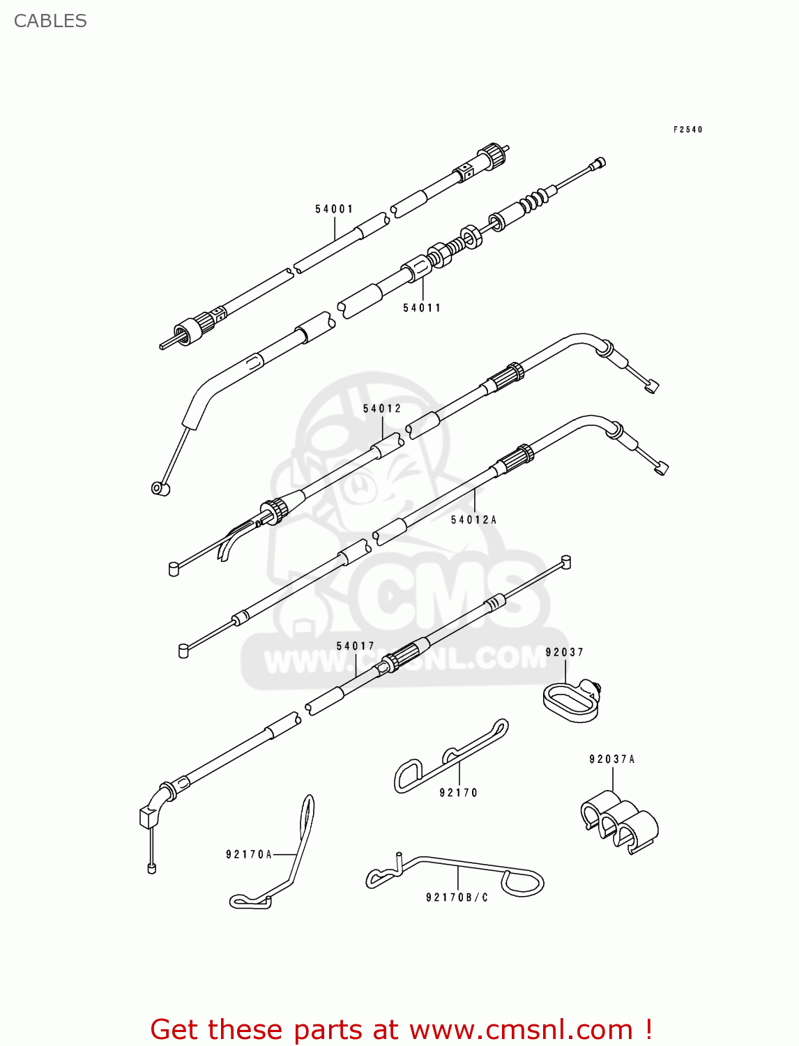 CABLES ZX500D2 ZZR550 1994 AUSTRIA