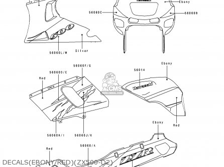 DECALS(EBONY/RED)(ZX500-D2) - ZX500D2 ZZR550 1994 AUSTRIA