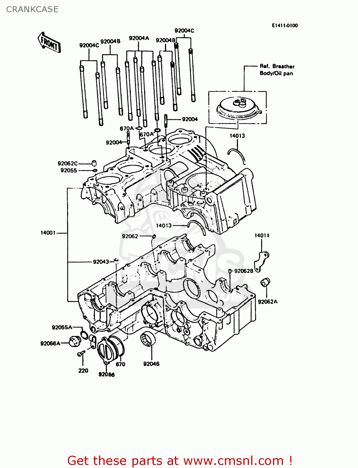 CRANKCASE ZX550A1 GPZ550 1984 EUROPE UK FR GR IT FG SD ST