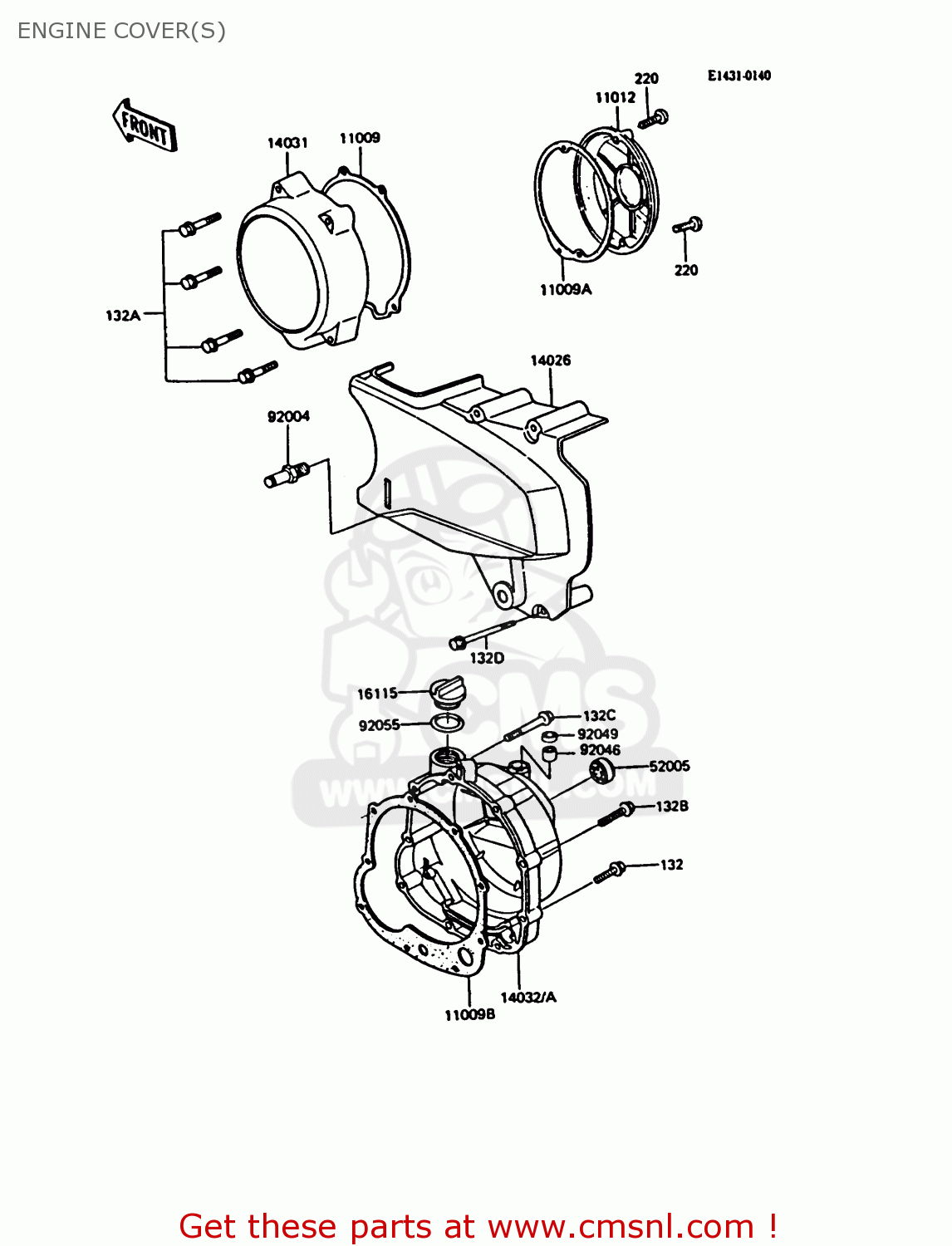 ENGINE COVER(S) ZX550A1 GPZ550 1984 EUROPE UK FR GR IT FG SD ST
