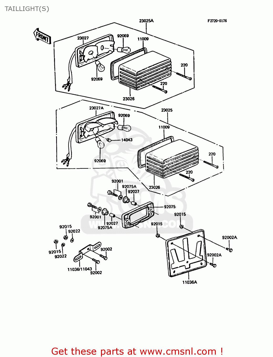 TAILLIGHT(S) ZX550A1 GPZ550 1984 EUROPE UK FR GR IT FG SD ST