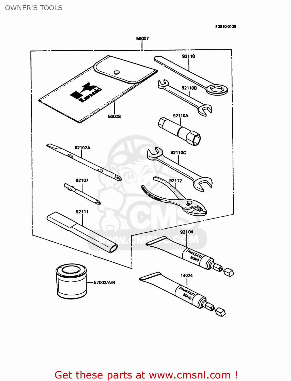 OWNER'S TOOLS ZX550A1 GPZ550 1984 EUROPE UK FR GR IT FG SD ST