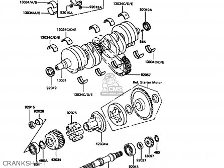 CRANKSHAFT - ZX550A1 GPZ550 1984 EUROPE UK FR GR IT FG SD ST
