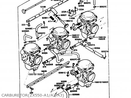 CARBURETOR(ZX550-A1/A2/A3) - ZX550A1 GPZ550 1984 EUROPE UK FR GR IT FG SD ST