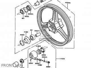 FRONT HUB - ZX550A1 GPZ550 1984 EUROPE UK FR GR IT FG SD ST
