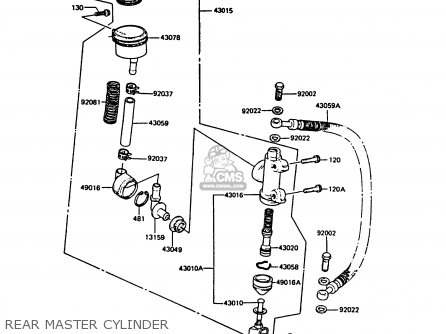 REAR MASTER CYLINDER - ZX550A1 GPZ550 1984 EUROPE UK FR GR IT FG SD ST
