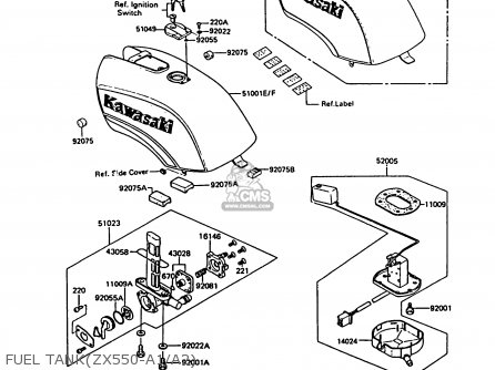 FUEL TANK(ZX550-A1/A2) - ZX550A1 GPZ550 1984 EUROPE UK FR GR IT FG SD ST