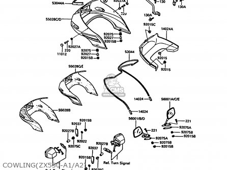 COWLING(ZX550-A1/A2) - ZX550A1 GPZ550 1984 EUROPE UK FR GR IT FG SD ST