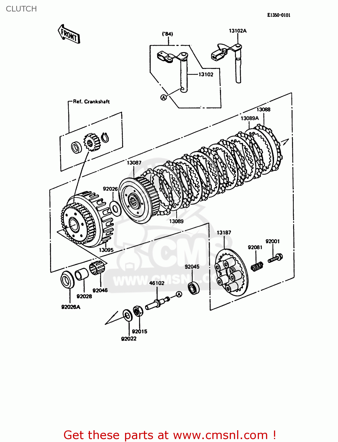 CLUTCH ZX550A2 GPZ550 1985 EUROPE UK FR FG GR IT NR SD ST