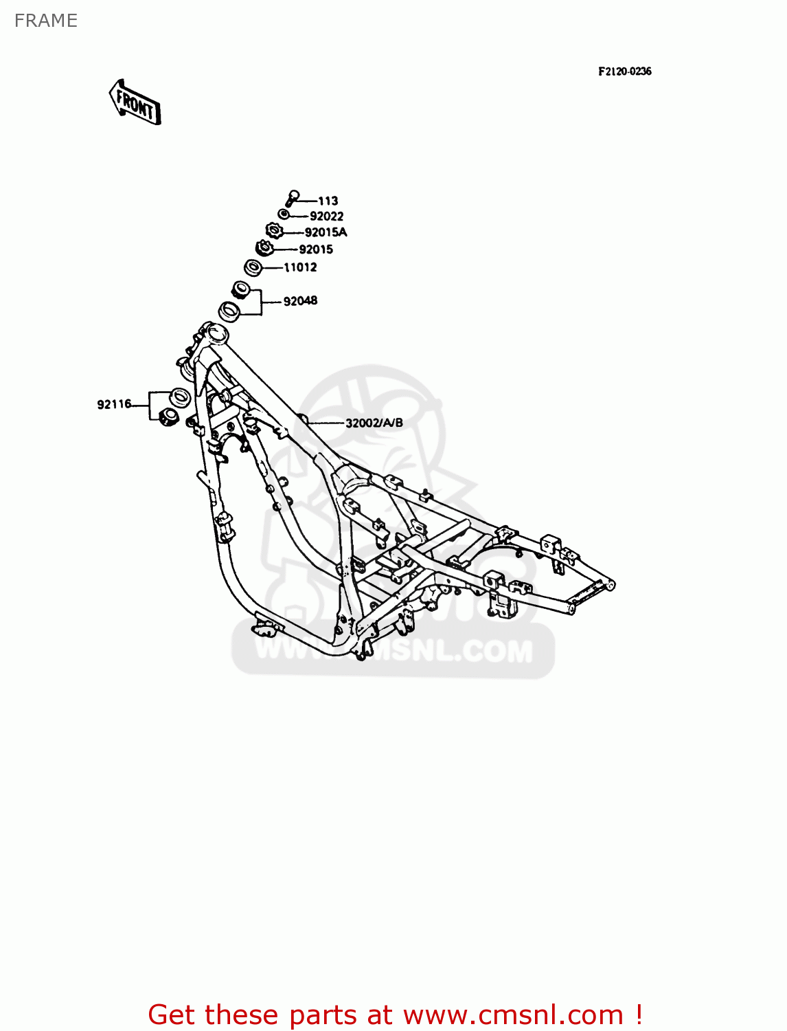 FRAME ZX550A2 GPZ550 1985 EUROPE UK FR FG GR IT NR SD ST