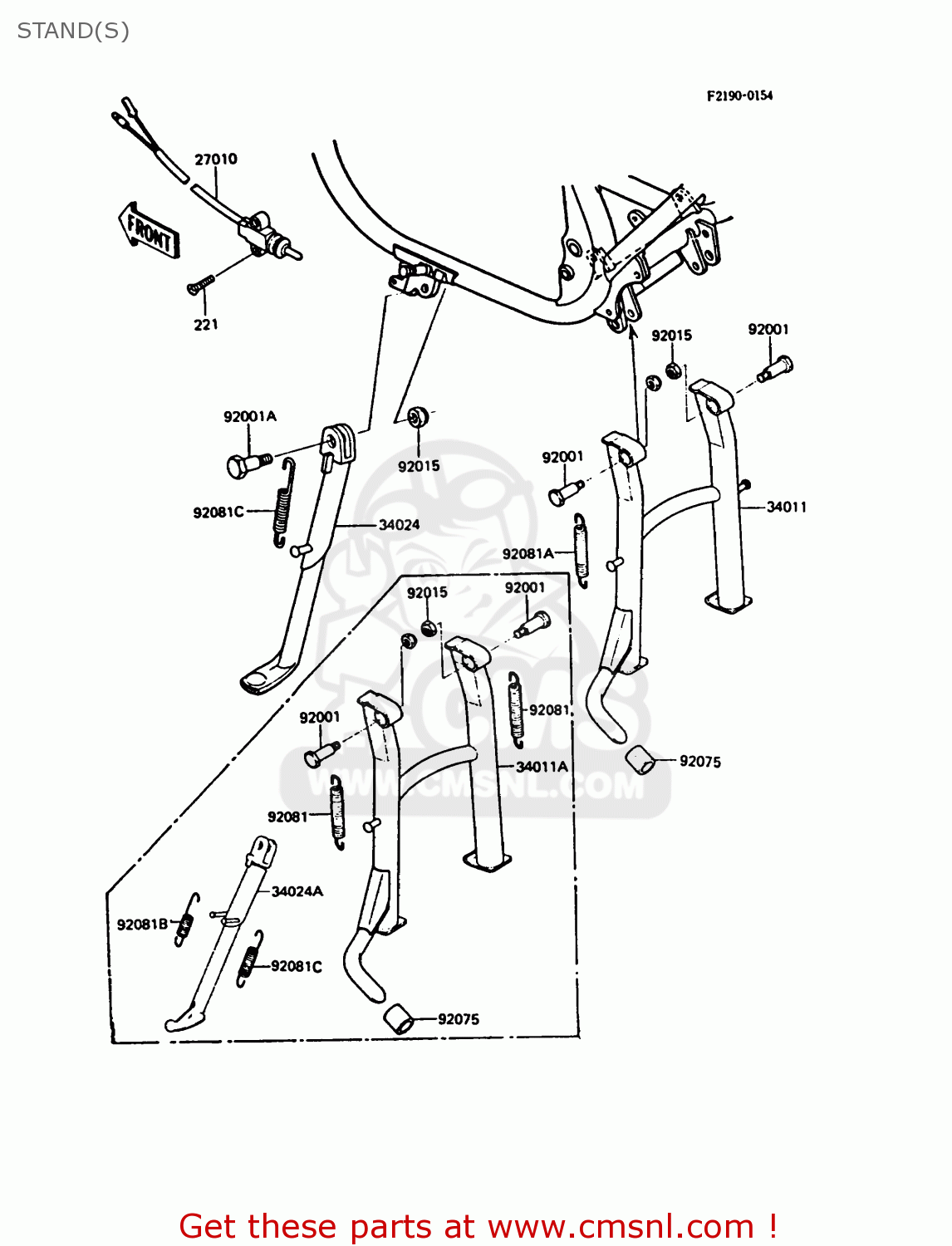 STAND(S) ZX550A2 GPZ550 1985 EUROPE UK FR FG GR IT NR SD ST