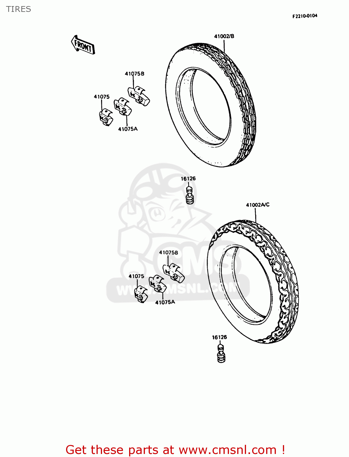 TIRES ZX550A2 GPZ550 1985 EUROPE UK FR FG GR IT NR SD ST