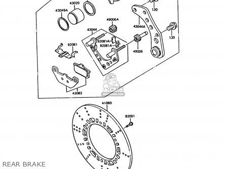 REAR BRAKE - ZX550A2 GPZ550 1985 EUROPE UK FR FG GR IT NR SD ST