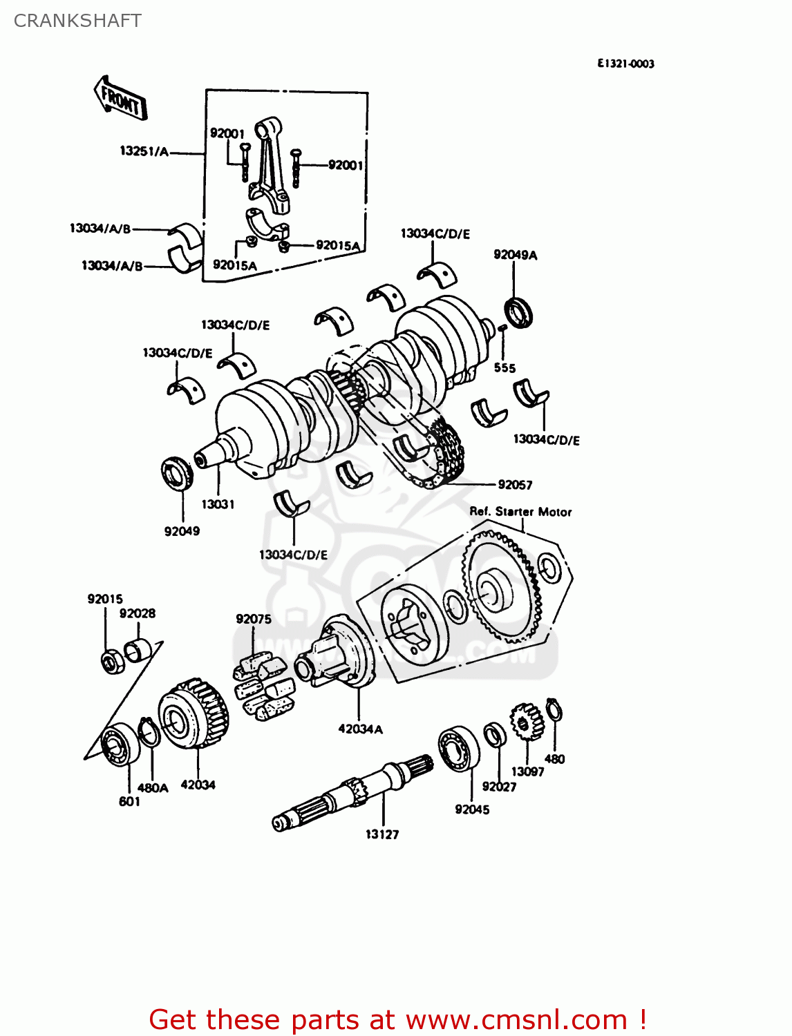 CRANKSHAFT ZX550A3 GPZ550 1986 EUROPE UK FR FG GR