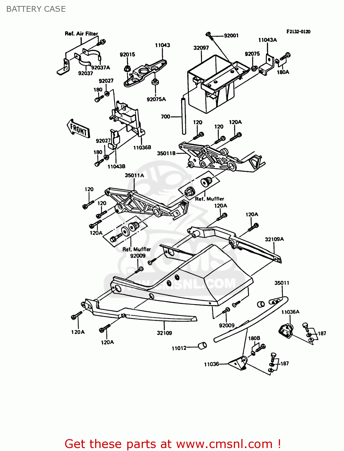 BATTERY CASE ZX550A3 GPZ550 1986 EUROPE UK FR FG GR