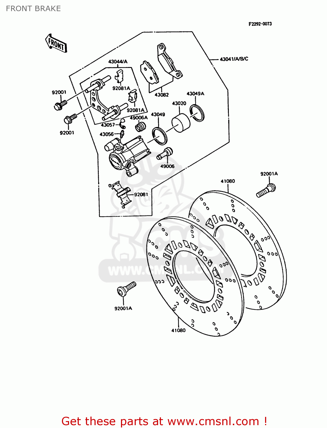 FRONT BRAKE ZX550A3 GPZ550 1986 EUROPE UK FR FG GR