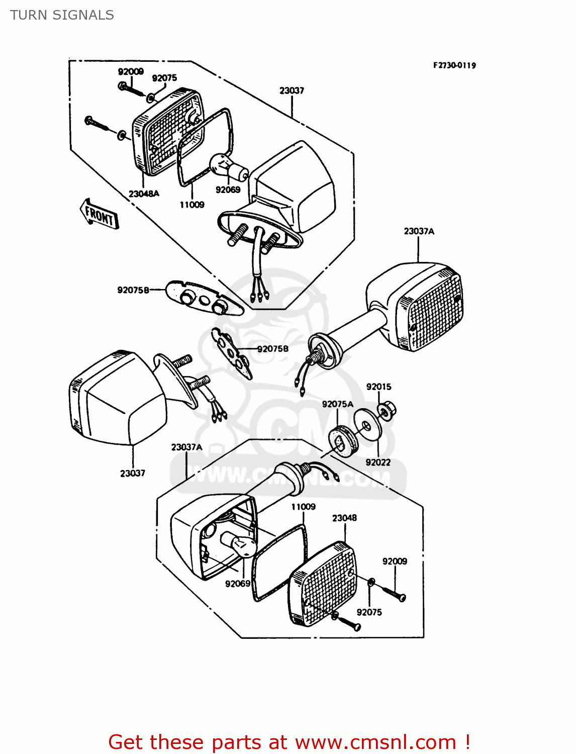 TURN SIGNALS ZX550A3 GPZ550 1986 EUROPE UK FR FG GR