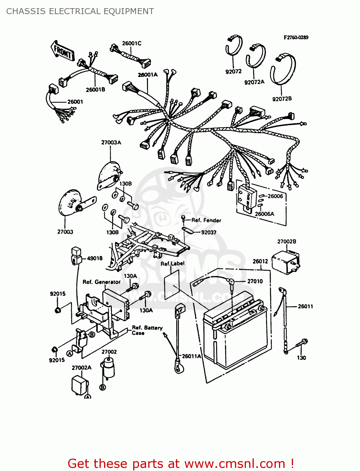 CHASSIS ELECTRICAL EQUIPMENT ZX550A3 GPZ550 1986 EUROPE UK FR FG GR